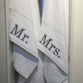 Authentic Hotel And Spa Personalized Mr. And Mrs. Turkish Cotton Hand Towel (set Of 2) (White with charcoal gray monogram750 gramMaterials 100 percent Turkish cottonCare instructions Machine washableMade in TurkeyDimensions 16 inches wide x 30 inches l