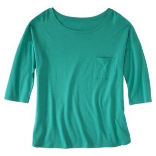 Pure Energy Womens Plus Size 3/4 Sleeve w/pocket Top   Turquoise 3X