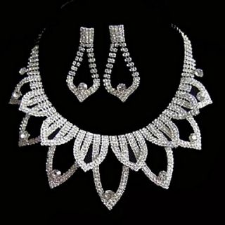 Fancy Alloy with Rhinestone Wedding Jewelry Set(Including Necklace and Earrings)