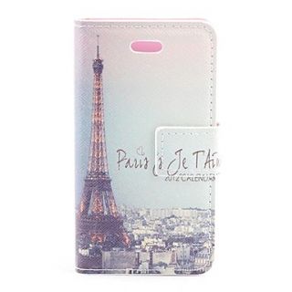 Retro Paris Eiffel Tower Design PU Protective Case with Card Slot for iPhone 4/4S