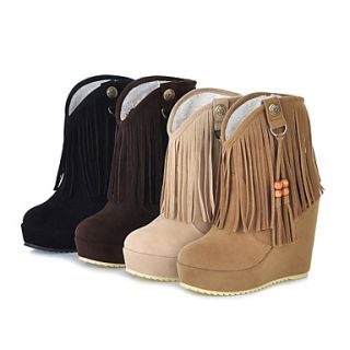 Suede Wedge Heel Boots With Tassel Party / Evening Shoes (More Colors)