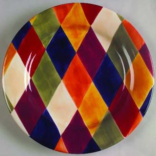 Artimino Ciao Harlequin Dinner Plate, Fine China Dinnerware   Multicolor Diamond