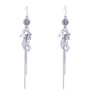 Lureme Charming Crystals Chain Tassel Earrings