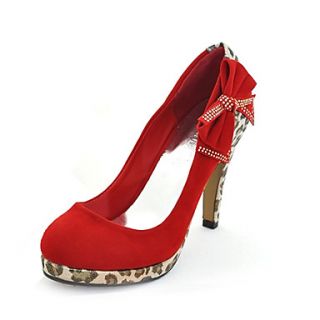 Sexy Suede Chunky Heel Pumps With Animal Print