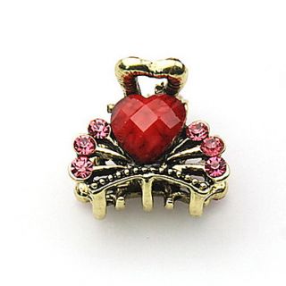 Heart Style Alloy Jaw Clip With Rhinestone For Casual Occasion