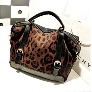 Fashion Leopard Print Blending Top Handle/Cross Body Bags For Casual Occation
