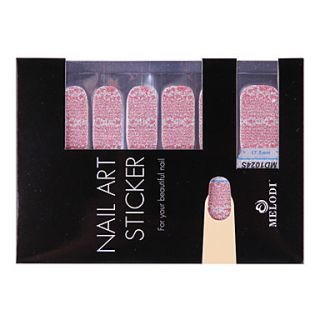 14PCS Nail Art Stickers Pure Color Glitter Powder Series Shining Pattern