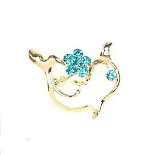 Unique Alloy With Rhinestone Dolphin Shaped Brooch(Random Color Delivery)