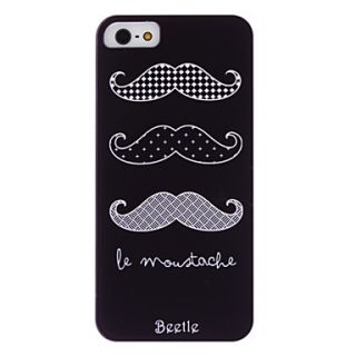 Cute Mustaches Pattern Hard Case with Transparent Frame for iPhone 5/5S