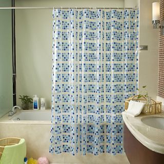 Plaid Eco friendly Water repelling And Mildew PVC Shower Curtain