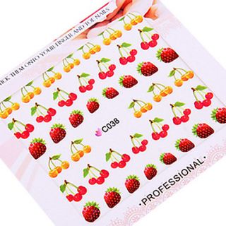 5PCS Ultrathin Water Transfer Printing Nail Art Stickers Fruit