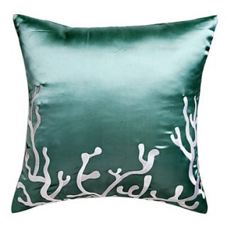 18 Square Elegant Coral Sea Embroidery Decorative Pillow Cover