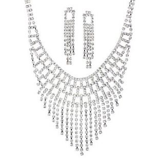 Brilliant Alloy With Rhinestone Party Jewelry Set Including Necklace,Earrings