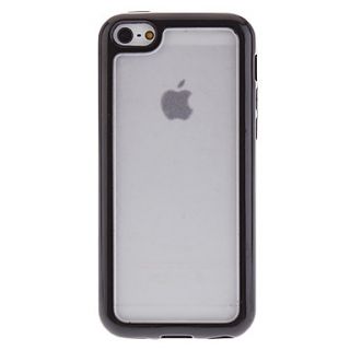 Transparent Hard Case with TPU Soft Frame for iPhone 5C (Optional Colors)