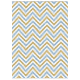 Metropolis Multicolored Chevron Area Rug (53 X 73) (PolypropyleneDoes not contain latexConstruction Method Machine madePile Height 0.39 inchStyle ContemporaryPrimary color WhiteSecondary colors Yellow, bluePattern ChevronTip We recommend the use of
