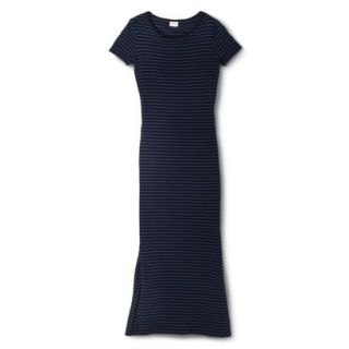 Merona Womens Knit T Shirt Maxi Dress   Black/Waterloo Blue   XS