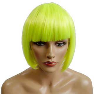 Capless High Quality Synthetic Green Straight Party Wigs