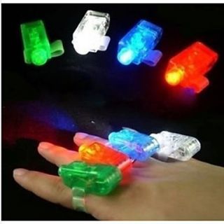 Laser Beams Color LED Light Bright Finger Ring Party Fun Gadget Set of 40