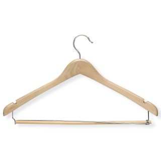 HONEY CAN DO Maple Contoured Suit Hanger + Locking Bar