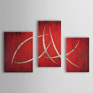 Hand Painted Oil Painting Abstract with Stretched Frame Set of 3 1309 AB0952
