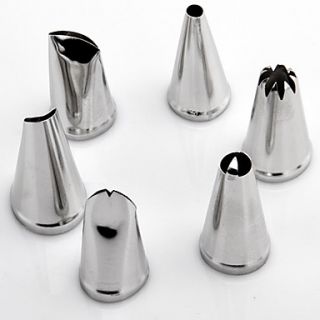 Icing Nozzles, 6 Pieces Stainless Steel
