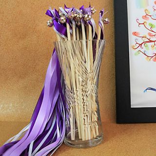 Lilac Wedding Ribbon Wand  (Set of 10)