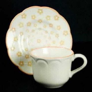 Franciscan Country French Flat Cup & Saucer Set, Fine China Dinnerware   Yellow