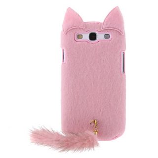 3D Cute Fluffy Tail Cat TPU Case Cover for Samsung Galaxy S3 I9300