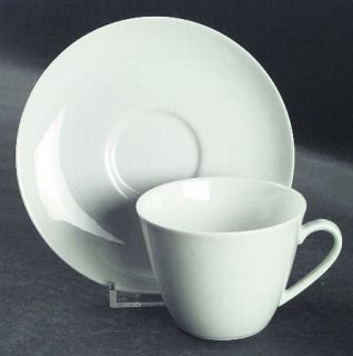 Seltmann Slt41 Footed Cup & Saucer Set, Fine China Dinnerware   All White