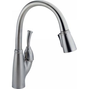 Delta Faucet 989 AR DST Allora Single Handle Pull Out Spray Kitchen Faucet
