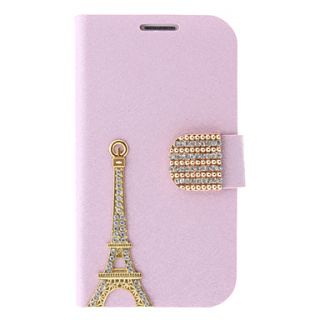Silk Print and Eiffel Tower Painting Pattern Rhinestone Protective Pouches for Samsung Galaxy S3 I9300