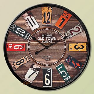14H Country Style Mental Wall Clock