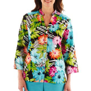 Alfred Dunner St. Barth s Floral Geometric Top