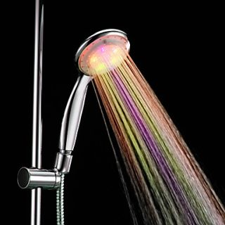 Color Changing LED Chrome Finish Hand Shower   without Shower Holder