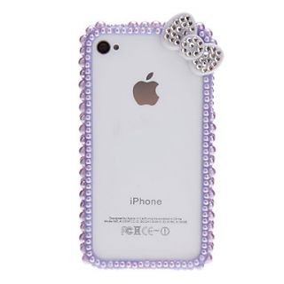 Sweet Design Pearl Bumper Frame with Nail Adhesive for iPhone 4/4S (Assorted Colors)