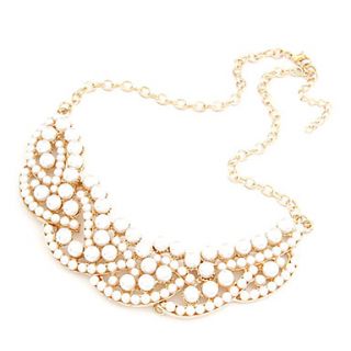 Fashion Alloy With Simulated pearl Collar Necklace