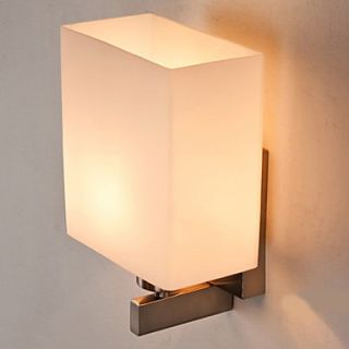 Cube Design Wall Light, 1 Light, Modern Cream White Iron