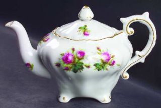 Rossetti Antique Rose Teapot & Lid, Fine China Dinnerware   Groups Of Roses, Sca