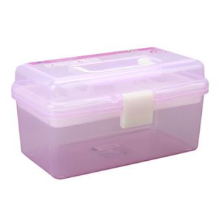 Makeup Case Storage Insert Holder Box 2 Level Cabinet(Pink)