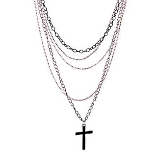 Fashion Black Cross Pendant Necklace for Women