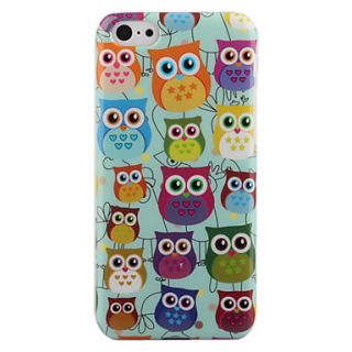 Cartoon Cute Owls with Hearts Pattern Hard Back Case for iPhone 5C