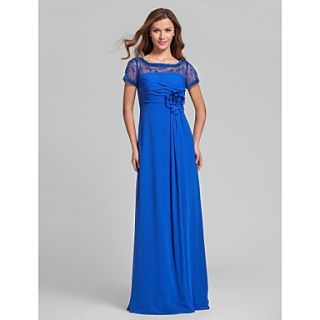 A line Square Floor length Chiffon And Lace Bridesmaid Dress (810020)