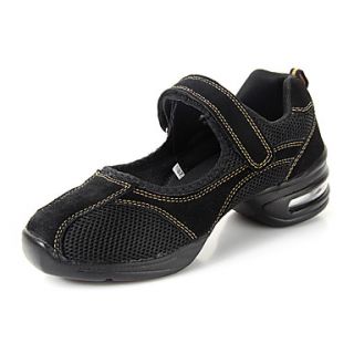 Womens Leather And Breathable Mesh Dance Sneakers For Ballroom