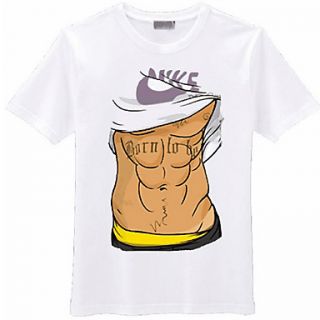 Mens Funny 3D T Shirt with Big Pectoral Muscle Printed (100% Cotton)