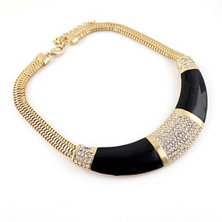  New Design Gold Alloy Fashionable Imitation diamond Rhinestone Punk Choker Necklaces