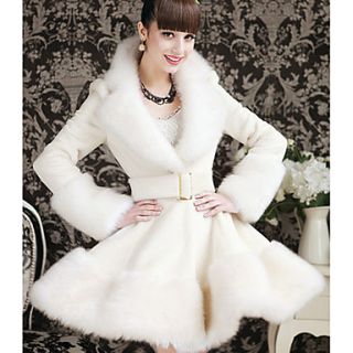 Long Sleeve Shawl Faux Fur Party/Casual Coat
