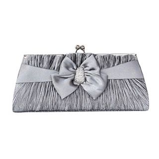 Amazing Silk With Rhinestone Bowknot Clutches/Evening Handbags