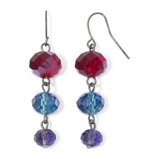 Multicolor Glass Bead Linear Drop Earrings