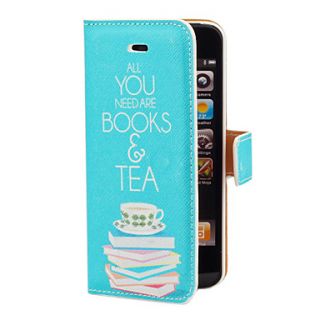 Engaged Leisure Life Pattern PU Full Body Case with Card Slot and Stand for iPhone 5/5S