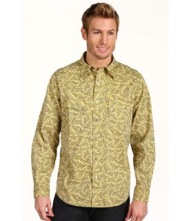 Ryan Michael Santa Cruz Western Print Shirt Mens Short Sleeve Button Up (Beige)